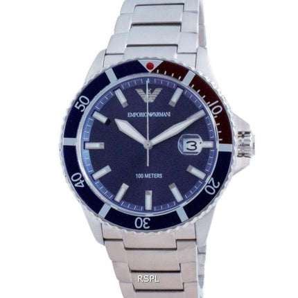 Reloj Emporio Armani con esfera azul de acero inoxidable y cuarzo AR11339 100M para hombre