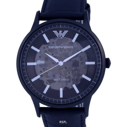 Emporio Armani Skeleton Leather Black Dial Automático AR60042 Watch de Men es