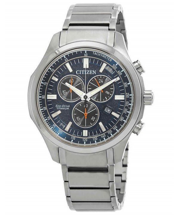 Reloj para hombre Citizen Eco-Drive Super Titanium cronógrafo con esfera azul AT2530-85L 100M