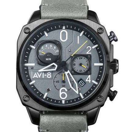 AVI-8 Hawker Hunter Cronógrafo retrógrado Esfera gris mar Cuarzo AV-4052-03 Reloj para hombre