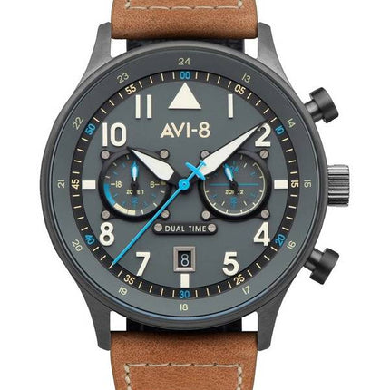 AVI-8 Hawker Hurricane Carey Dual Time Orissa Gris Dial Cuarzo AV-4088-04 Reloj para hombre