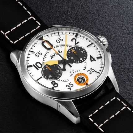 Reloj de cuarzo para hombre AVI-8 Spitfire Lock Chronograph Imperial War Museums Edition Bethlem con esfera blanca AV-4089-0B