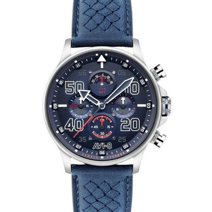 AVI-8 Hawker Typhoon Rb396 Sheila cronógrafo Edición limitada Volkel esfera azul cuarzo AV-4093-07 Reloj para hombre