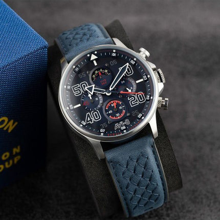 AVI-8 Hawker Typhoon Rb396 Sheila cronógrafo Edición limitada Volkel esfera azul cuarzo AV-4093-07 Reloj para hombre