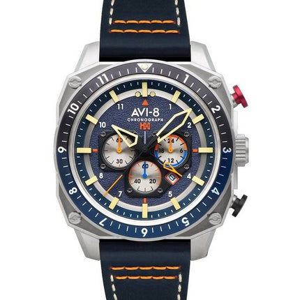 AVI-8 Hawker Hunter Atlas Dual Time Cronógrafo Pavillion Cuarzo azul AV-4100-02 Reloj para hombre