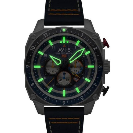 AVI-8 Hawker Hunter Atlas Dual Time Cronógrafo Pavillion Cuarzo azul AV-4100-02 Reloj para hombre