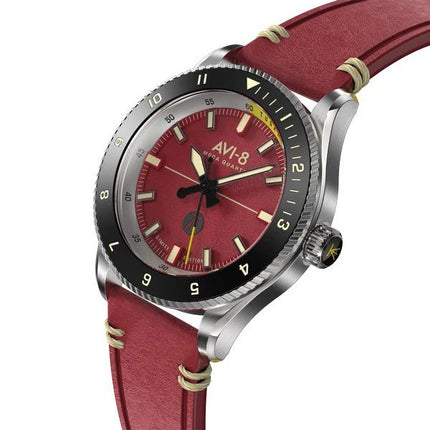 AVI-8 Flyboy Tuskegee Airmen Reloj para hombre Ramitelli de edición limitada con esfera roja de cuarzo AV-4103-04 con correa adi