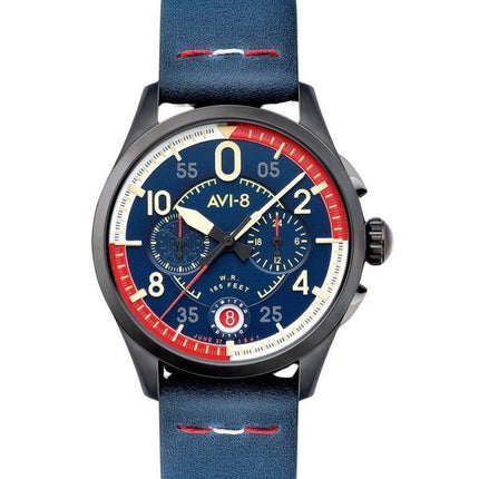 AVI-8 Spitfire P8331 Laguna Cronógrafo Edición limitada Sumatra esfera azul Cuarzo AV-4105-01 Reloj para hombre