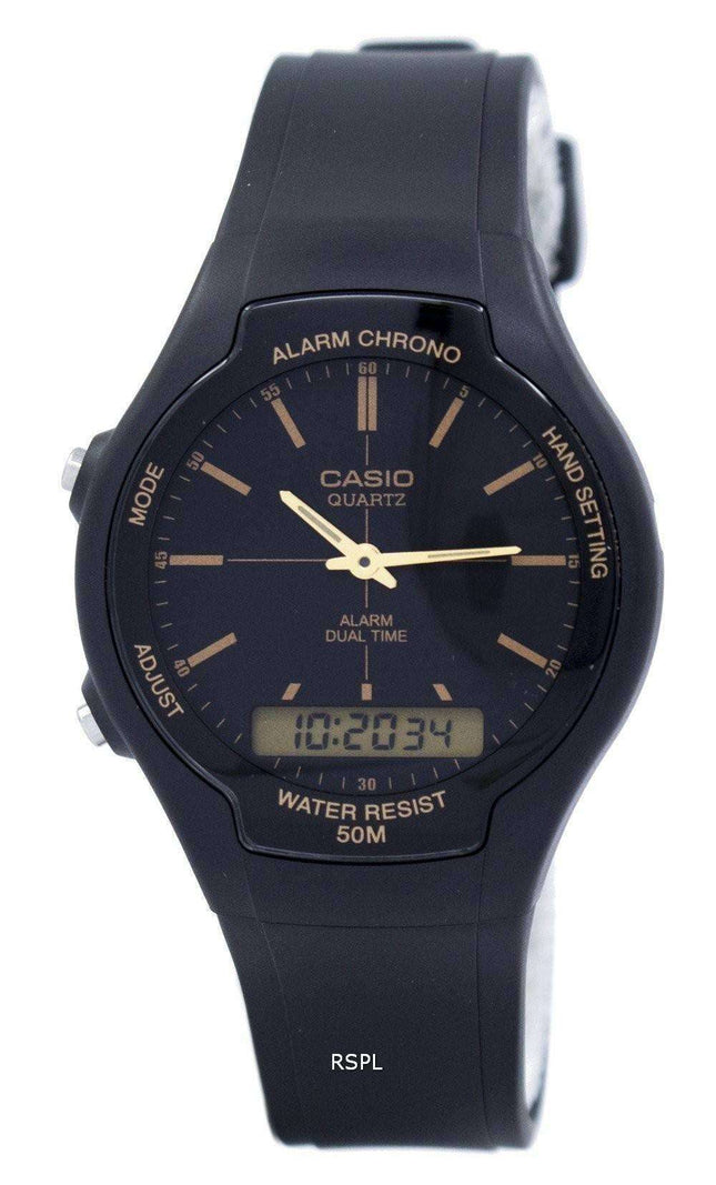 Reloj Casio alarma cronógrafo doble tiempo cuarzo AW-90H-9EVDF AW90H-9EVDF de los hombres