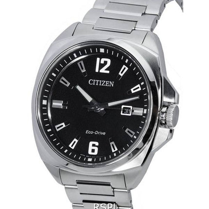 Reloj Citizen Endicott de acero inoxidable con esfera negra Eco-Drive AW1720-51E 100M para hombre