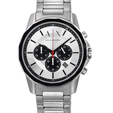 Armani Exchange Reloj cronógrafo de acero inoxidable con esfera plateada y cuarzo AX1742 para hombre