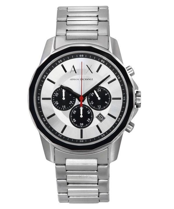 Armani Exchange Reloj cronógrafo de acero inoxidable con esfera plateada y cuarzo AX1742 para hombre