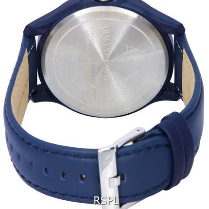 Armani Exchange Hampton correa de cuero esfera azul cuarzo AX2442 Watch de Men es