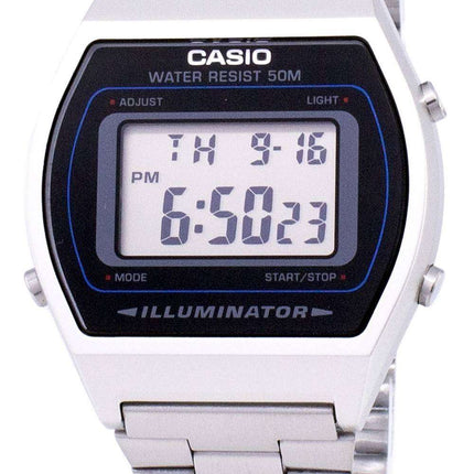 Casio Digital cuarzo iluminador de acero inoxidable B640WD-1AVDF B640WD-1AV reloj para hombre