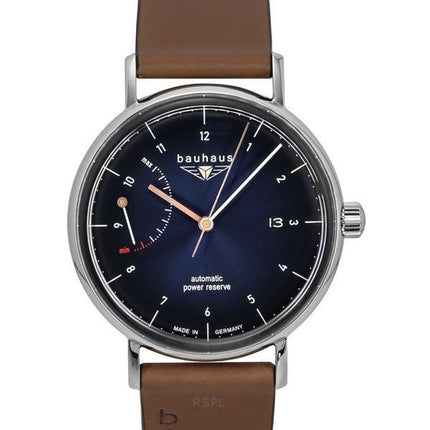 Reloj automático Bauhaus Classic 21603 para hombre con correa de piel y esfera azul oscuro