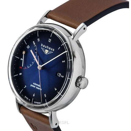 Reloj automático Bauhaus Classic 21603 para hombre con correa de piel y esfera azul oscuro