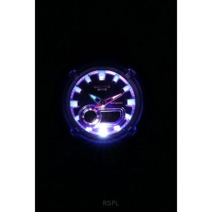 Reloj analógico digital Casio Baby-G con correa de resina y esfera azul de cuarzo BGA-280DN-2A 100 m para mujer