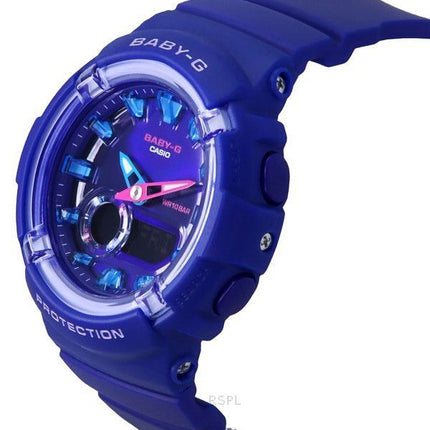 Reloj analógico digital Casio Baby-G con correa de resina y esfera azul de cuarzo BGA-280DN-2A 100 m para mujer