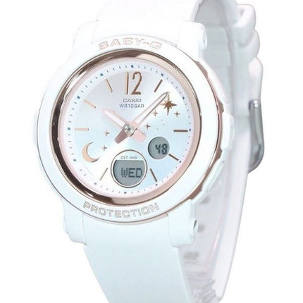 Reloj Casio Baby-G Moon And Star Series analÃ³gico digital con esfera blanca de cuarzo BGA-290DS-7A 100M para mujer