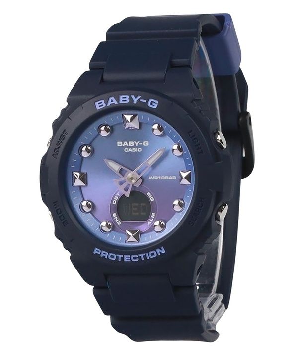 Reloj analógico digital Casio Baby-G con correa de resina y esfera violeta, de cuarzo, BGA-320-2A, 100 m, para mujer