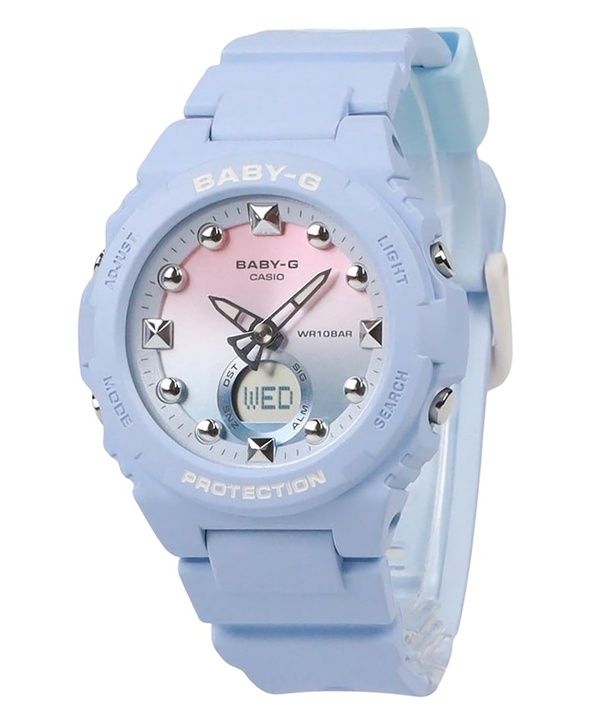 Reloj analógico digital Casio Baby-G con correa de resina y esfera multicolor de cuarzo BGA-320-2A1 100M para mujer