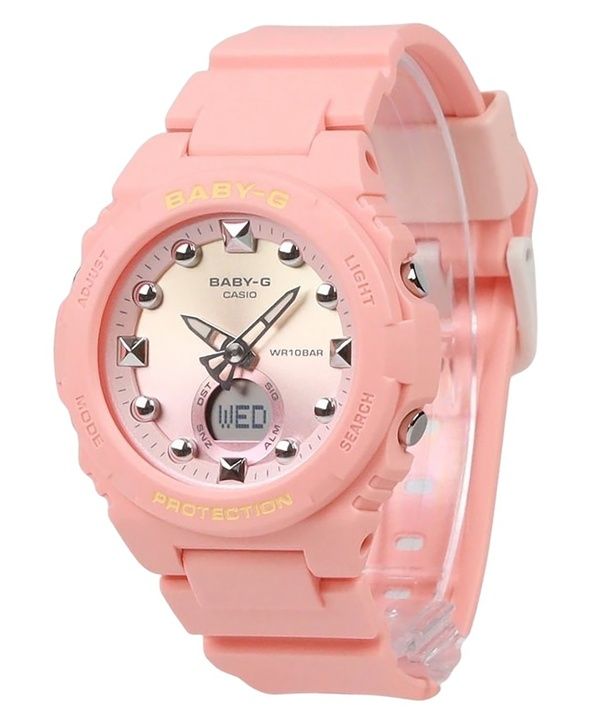 Reloj analógico digital Casio Baby-G con correa de resina y esfera rosa de cuarzo BGA-320-4A1 100M para mujer