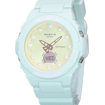 Reloj Casio Baby-G Futurista Holográfico Analógico Digital Esfera Amarilla Cuarzo BGA-320FH-3A 100M para Mujer