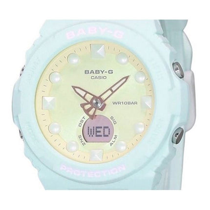 Reloj Casio Baby-G Futurista Holográfico Analógico Digital Esfera Amarilla Cuarzo BGA-320FH-3A 100M para Mujer