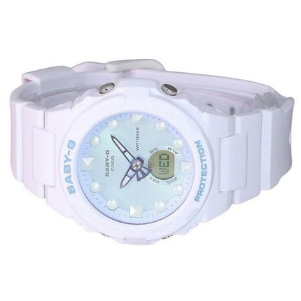 Reloj para mujer Casio Baby-G futurista holográfico analógico digital con esfera verde claro de cuarzo BGA-320FH-4A 100M