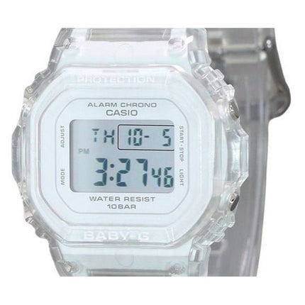 Reloj Casio Baby-G digital con correa de resina transparente de cuarzo BGD-565US-7 100M para mujer