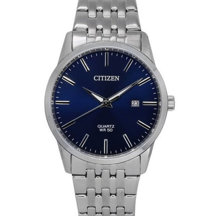 Reloj para hombre Citizen con pulsera de acero inoxidable y esfera azul medianoche de cuarzo BI5000-87L