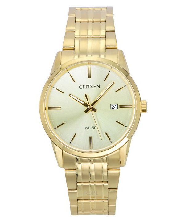 Reloj Citizen BI5002-57P de cuarzo con esfera color champán y acero inoxidable en tono dorado para hombre