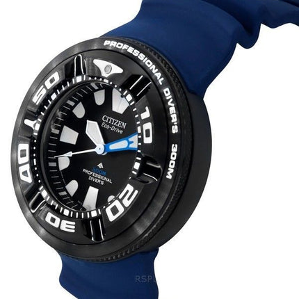 Reloj Citizen Promaster Eco-Drive Diver&#39,s BJ8055-04E 300M para hombre con correa de PU y esfera negra