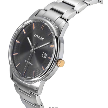 Reloj Citizen Eco-Drive de acero inoxidable con esfera negra BM6977-70E para hombre