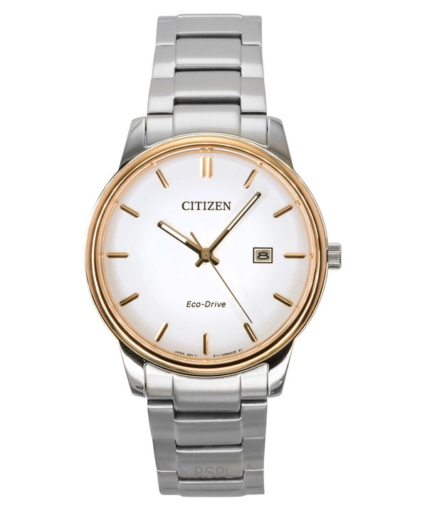 Reloj Citizen Eco-Drive de acero inoxidable con esfera blanca BM6979-74A para hombre