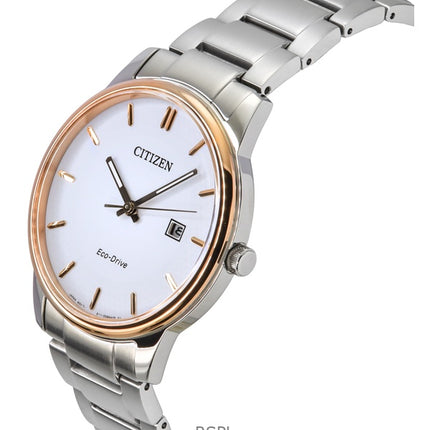 Reloj Citizen Eco-Drive de acero inoxidable con esfera blanca BM6979-74A para hombre