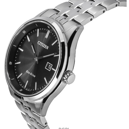 Reloj Citizen Eco-Drive de acero inoxidable con esfera negra BM7560-59E 100M para hombre