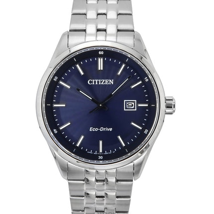 Reloj Citizen Eco-Drive de acero inoxidable con esfera azul BM7560-59L 100M para hombre