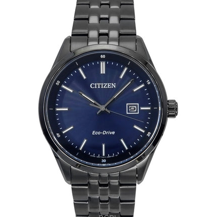 Reloj Citizen Eco-Drive de acero inoxidable con esfera azul BM7567-50L 100M para hombre