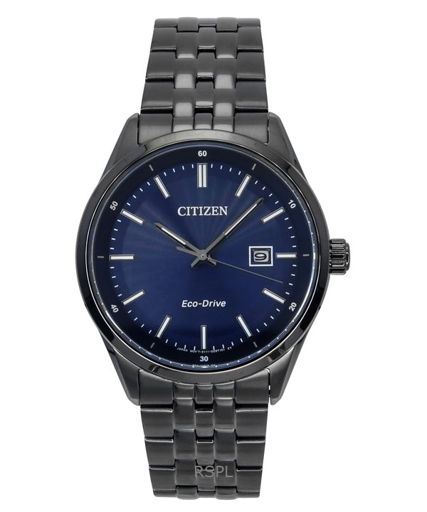 Reloj Citizen Eco-Drive de acero inoxidable con esfera azul BM7567-50L 100M para hombre