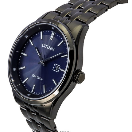 Reloj Citizen Eco-Drive de acero inoxidable con esfera azul BM7567-50L 100M para hombre