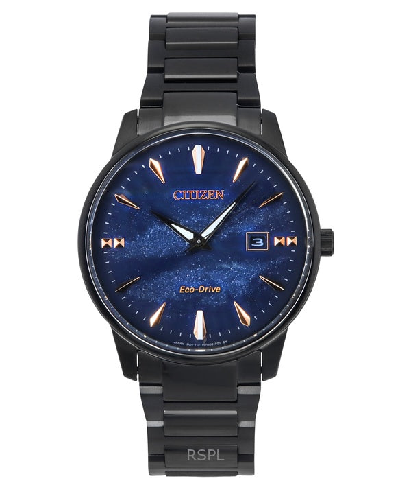 Reloj Citizen Pair Eco-Drive de acero inoxidable con esfera azul BM7595-89L para hombre