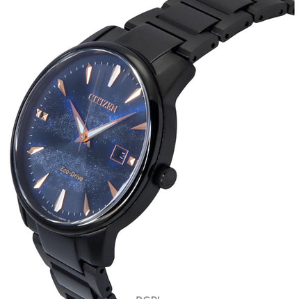 Reloj Citizen Pair Eco-Drive de acero inoxidable con esfera azul BM7595-89L para hombre