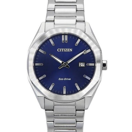 Reloj para hombre Citizen Eco-Drive de acero inoxidable con esfera azul oscuro BM7600-81L 100M