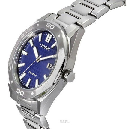 Reloj Citizen Eco-Drive de acero inoxidable con esfera azul BM7630-80L 100M para hombre