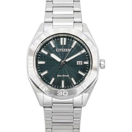 Reloj Citizen Eco-Drive de acero inoxidable con esfera verde BM7630-80X 100M para hombre