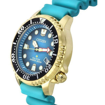 Reloj para hombre Citizen Promaster Dive con correa de poliuretano y esfera turquesa Eco-Drive Diver&#39,s BN0162-02X 200 m