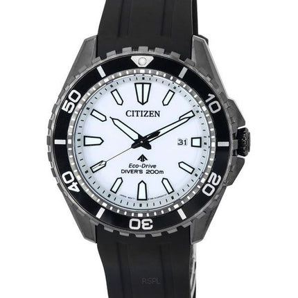 Reloj para hombre Citizen Promaster Marine con correa de caucho, esfera blanca, Eco-Drive Diver's BN0197-08A 200M