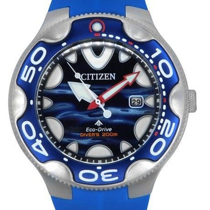 Reloj Citizen Promaster Eco-Drive Diver&#39,s BN0238-02L 200M para hombre con correa de PU y esfera azul