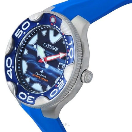 Reloj Citizen Promaster Eco-Drive Diver&#39,s BN0238-02L 200M para hombre con correa de PU y esfera azul